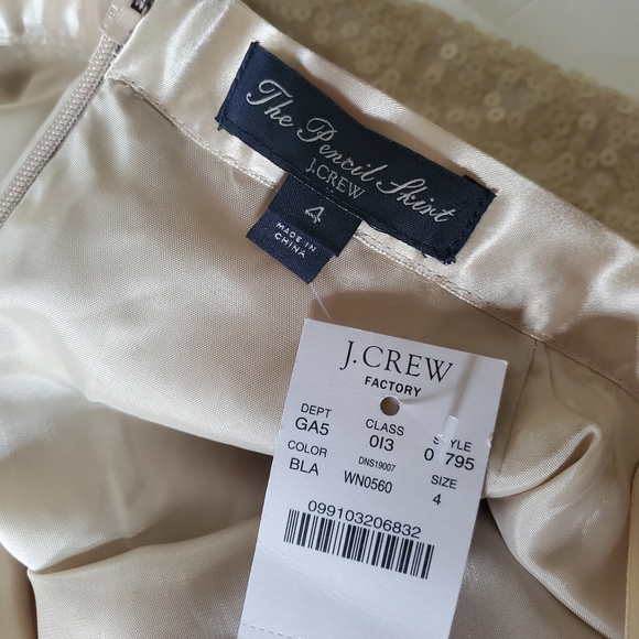 J.Crew The Pencil Skirt, Sequined Two Toned Cream/ Black sz 4 - Picture 5 of 5